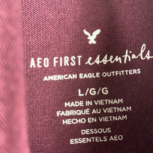 AEO FIRST essentials cowl neck sleeveless top Sz L plum color - Picture 3 of 7